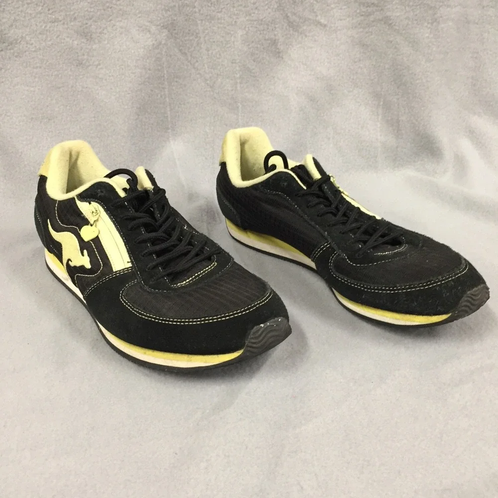 KangaROOS Womens Sneakers Black Yellow Side Pocket Shoes 10 BALU0259W-2004